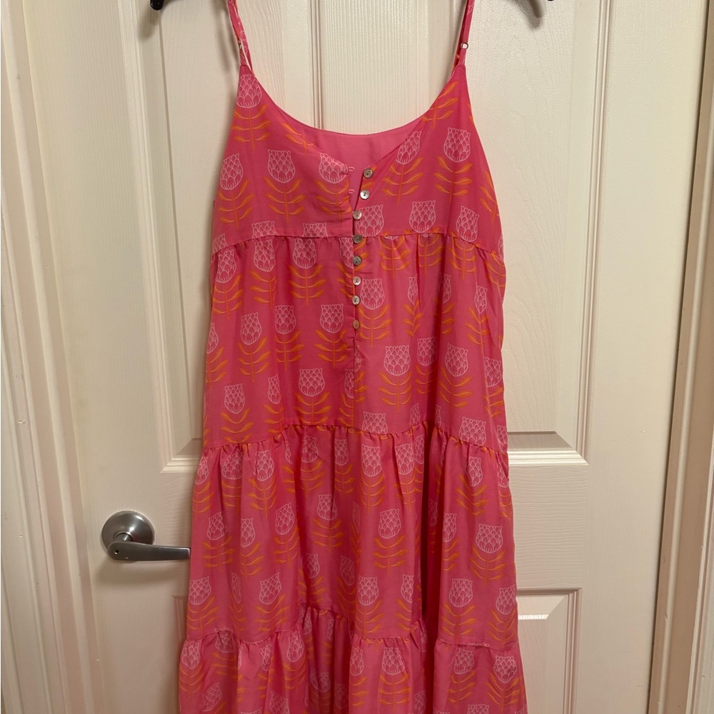 Pink Sleeveless Midi Dress